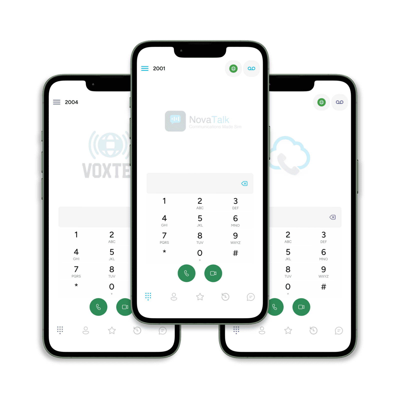 SessionCloud mobile softphone app interface for iOS and Android